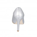 Zapato de salón puntiagudo para mujer en piel laminada plateada tacon 10 - Tallas disponibles:  31, 33, 34, 35, 42, 43, 44, 45