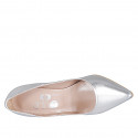 Zapato de salón puntiagudo para mujer en piel laminada plateada tacon 10 - Tallas disponibles:  31, 33, 34, 35, 42, 43, 44, 45