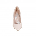 Woman's pointy pump in nude leather with heel 10 - Available sizes:  33, 34, 42, 43
