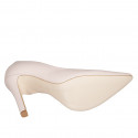 Woman's pointy pump in nude leather with heel 10 - Available sizes:  33, 34, 42, 43