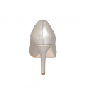 Decolté a punta da donna in pelle laminata platino tacco 10 - Misure disponibili: 31, 33, 34, 35, 42, 43, 44, 45