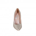 Zapato de salon puntiagudo para mujer en piel laminada platino tacon 10 - Tallas disponibles:  31, 33, 34, 35, 42, 43, 44, 45