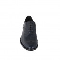 Elegant men's Oxford shoe with laces in blue patent leather - Available sizes:  36, 37, 38, 46, 47, 51, 52