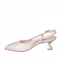 Slingback da donna in vernice nude tacco a rocchetto 5 - Misure disponibili: 35, 45