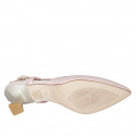 Zapato destalonado a punta para mujer en charol nude con tacon de carrete 5 - Tallas disponibles:  35, 45