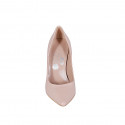 Woman's pointy pump in nude patent leather with heel 10 - Available sizes:  32, 34, 35, 42, 43, 44