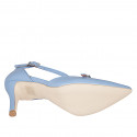 Scarpa aperta a punta da donna con cinturini in pelle azzurra tacco 7 - Misure disponibili: 35, 42, 43