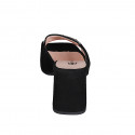 Mule pour femmes en daim noir avec accessoire, plateforme et talon 7 - Pointures disponibles:  35, 42