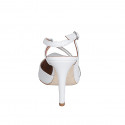 Pointy slingback with rhinestone strap in white leather heel 9 - Available sizes:  35