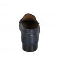 Mocassin avec accessoire argent pour femmes en cuir bleu talon 2 - Pointures disponibles:  35, 42, 45
