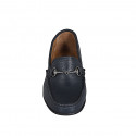 Mocassin avec accessoire argent pour femmes en cuir bleu talon 2 - Pointures disponibles:  35, 42, 45
