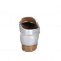 Mocassin pour femmes en cuir lamé argent avec noeud talon 2 - Pointures disponibles:  33, 34, 35, 42, 43, 44, 45