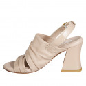 Sandalia en piel nude para mujer tacon 7 - Tallas disponibles:  43, 45