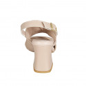 Woman's sandal in nude leather heel 7 - Available sizes:  43, 45