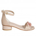 Scarpa aperta da donna con cinturino alla caviglia e catena in pelle nude tacco 3 - Misure disponibili: 32