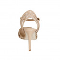 Woman's sandal with ankle strap and strips in nude leather heel 10 - Available sizes:  35, 42, 43