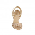 Sandalo da donna con cinturino e listini incrociati in pelle nude tacco 10 - Misure disponibili: 35, 42, 43
