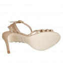 Sandalia con cinturon al tobillo y tiras para mujer en piel nude tacon 10 - Tallas disponibles:  35, 42, 43