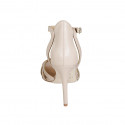 Scarpa aperta da donna con cinturino e listini in pelle nude e tacco a spillo 10 - Misure disponibili: 35, 42