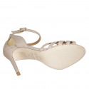 Zapato para mujer abierto de tiras con cinturon al tobillo en piel color nude y tacon stiletto 10 - Tallas disponibles:  35, 42