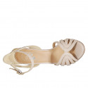Zapato para mujer abierto de tiras con cinturon al tobillo en piel color nude y tacon stiletto 10 - Tallas disponibles:  35, 42