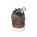 Chaussure bateau pour hommes en nubuck marron foncé - Pointures disponibles:  46, 47, 49, 50, 51, 52, 53