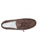 Zapato nautico para hombres en nobuk marròn oscuro - Tallas disponibles:  46, 47, 49, 50, 51, 52, 53