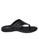 Sandalo infradito da uomo in pelle nera - Misure disponibili: 46, 47, 48, 49