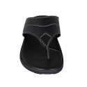 Sandale entredoigt pour hommes en cuir noir - Pointures disponibles:  46, 47, 48, 49