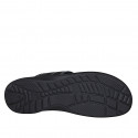 Sandale entredoigt pour hommes en cuir noir - Pointures disponibles:  46, 47, 48, 49