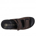 Sandalo da uomo con velcro in pelle testa di moro - Misure disponibili: 46, 48, 49
