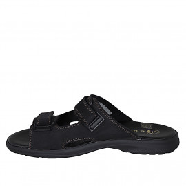 Sandalia para hombres en piel negra con velcro - Tallas disponibles:  46, 47, 48 2