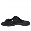 Sandalia para hombres en piel negra con velcro - Tallas disponibles:  46, 47, 48
