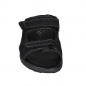 Sandalia para hombres en piel negra con velcro - Tallas disponibles:  46, 47, 48