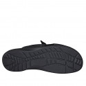 Sandale pour hommes en cuir noir avec fermeture velcro - Pointures disponibles:  46, 47, 48