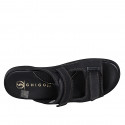 Sandalia para hombres en piel negra con velcro - Tallas disponibles:  46, 47, 48