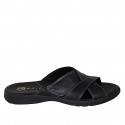 Sandalo da uomo in pelle nera con velcro - Misure disponibili: 48, 49