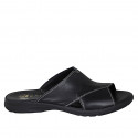 Sandale haute pour hommes en cuir noir - Pointures disponibles:  47, 50