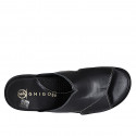 Sandale haute pour hommes en cuir noir - Pointures disponibles:  47, 50