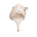 Sandalo da donna con cinturino e listini incrociati in pelle nude tacco 5 - Misure disponibili: 42, 46
