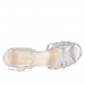 Scarpa aperta da donna con cinturino in pelle laminata argento tacco 5 - Misure disponibili: 34, 35, 42, 47
