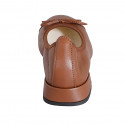 Ballerina da donna con puntale e fiocco in pelle marrone tacco 2 - Misure disponibili: 33, 35, 42, 43, 46