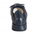 Ballerine pour femmes en cuir bleu avec noeud et bout droit talon 2 - Pointures disponibles:  33, 35, 42, 43, 44, 45, 46