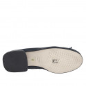 Ballerina da donna con puntale e fiocco in pelle blu tacco 2 - Misure disponibili: 33, 35, 42, 43, 44, 45, 46