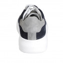 Sneaker stringata da donna con plantare estraibile in camoscio blu e grigio zeppa 4 - Misure disponibili: 32, 33, 34, 35, 42, 43, 44, 45, 46