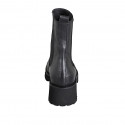 Woman's high Chelsea ankle-high boot with elastic bands in black leather heel 5 - Available sizes:  32, 33, 34, 35, 42, 43, 44, 45