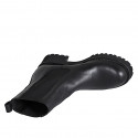 Woman's high Chelsea ankle-high boot with elastic bands in black leather heel 5 - Available sizes:  32, 33, 34, 35, 42, 43, 44, 45