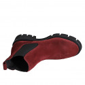 Chelsea bottines pour femmes avec elastiques en daim bordeaux talon 3 - Pointures disponibles:  32, 33, 34, 35, 42, 43, 44, 45, 46