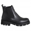 Chelsea bottines pour femmes avec elastiques en cuir noir talon 3 - Pointures disponibles:  32, 33, 34, 35, 42, 43, 44, 46
