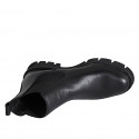 Stivaletto Chelsea da donna con elastici laterali in pelle nera tacco 3 - Misure disponibili: 32, 33, 34, 35, 42, 43, 44, 46